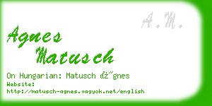 agnes matusch business card